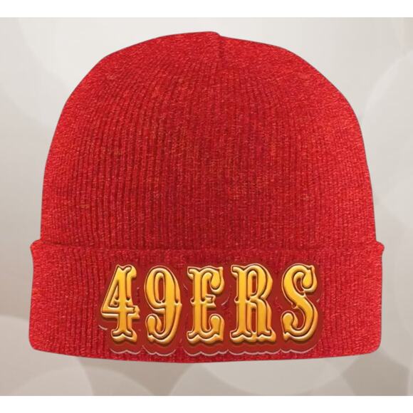 Cap Beanie Red San Franciso 49ers Unisex with Logo - Picture 1 of 5
